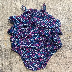 Vineyard Vines Blue and Pink Whale Print Bodysuit